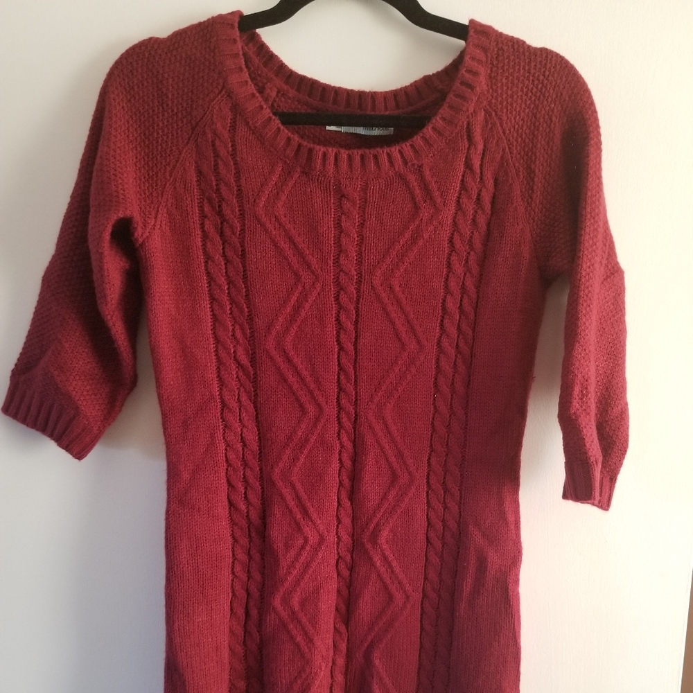 Burgundy sweater dress